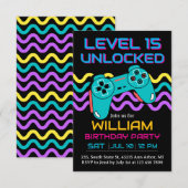 Teen Gaming Gamer Boy Video Game Player Birthday サンキューカード (正面/裏面)