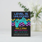 Teen Gaming Gamer Boy Video Game Player Birthday ポストカード (スタンド正面)