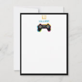 Teen Gaming Gamer Video Game Kids Monogram ノートカード (正面)