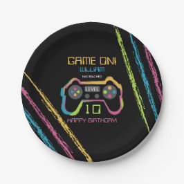 Teen Gaming Gamer Video Game Player Birthday ペーパープレート