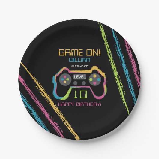 Teen Gaming Gamer Video Game Player Birthday ペーパープレート (正面)