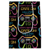 Teen Gaming Gamer Video Game Player Birthday ミディアムペーパーバッグ (裏面)