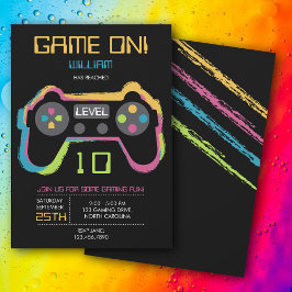 Teen Gaming Gamer Video Game Player Birthday 招待状