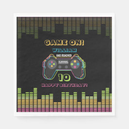 Teen Gaming Gamer Video Game Player Retro Birthday スタンダードランチョンナプキン