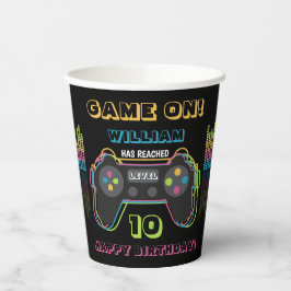 Teen Gaming Gamer Video Game Player Retro Birthday 紙コップ