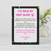 Teen Glow Party Thank You Card – Neon Nights Editi 招待状 (スタンド正面)