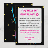Teen Glow Party Thank You Card – Neon Nights Editi 招待状 (正面/裏面)