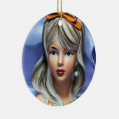 Teen Head Vase Orange Bow Mid Century Modern  セラミックオーナメント (右)