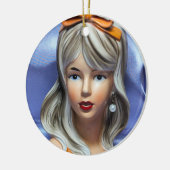 Teen Head Vase Orange Bow Mid Century Modern  セラミックオーナメント (左)