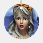 Teen Head Vase Orange Bow Mid Century Modern  セラミックオーナメント (裏面)