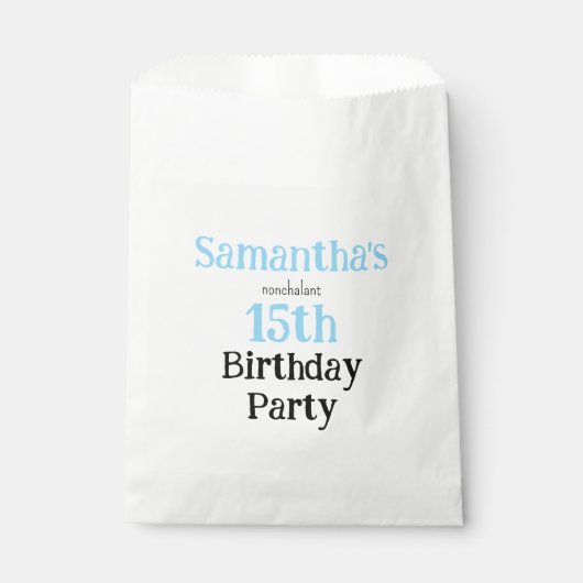Teen Nonchalant Birthday Party Invitation フェイバーバッグ (正面)