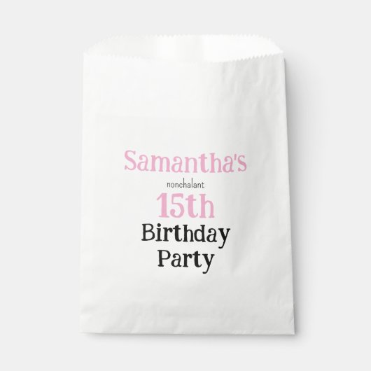 Teen Nonchalant Birthday Party Invitation フェイバーバッグ (正面)