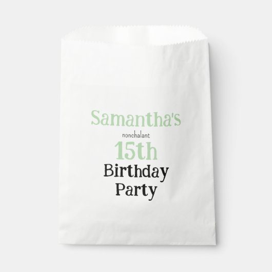 Teen Nonchalant Birthday Party Invitation フェイバーバッグ (正面)
