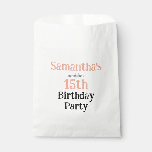 Teen Nonchalant Birthday Party Invitation フェイバーバッグ (正面)