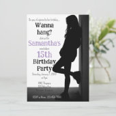 Teen Nonchalant Birthday Party Invitation 招待状 (スタンド正面)