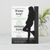 Teen Nonchalant Birthday Party Invitation 招待状 (スタンド正面)