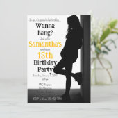 Teen Nonchalant Birthday Party Invitation 招待状 (スタンド正面)