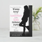 Teen Nonchalant Birthday Party Invitation 招待状 (スタンド正面)