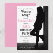 Teen Nonchalant Birthday Party Invitation 招待状 (正面/裏面)