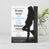 Teen Nonchalant Birthday Party Invitation 招待状 (スタンド正面)