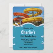 Teen Water Park Summer Birthday Party 招待状 (正面)