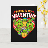 Teenage Mutant Ninja Turtles Pizza Is My Valentine カード (黄色い花)