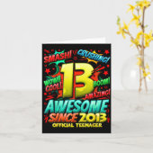 Teenager 13 Year Old Boys 13th Birthday Boy  カード (黄色い花)