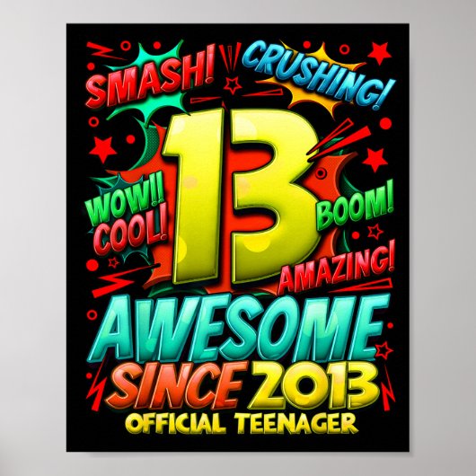 Teenager 13 Year Old Boys 13th Birthday Boy  ポスター (正面)