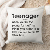 Teenager definition pillow for teens. クッション (ブランケット)