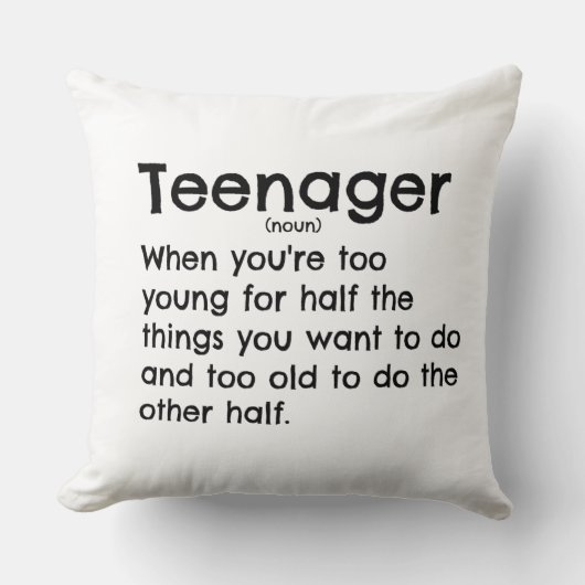 Teenager definition pillow for teens. クッション (正面)