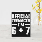Teenager I'm 13th Birthday 6 7 Meme Six Seven Slan カード (黄色い花)