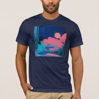 teenager sitting at her window lofi style tシャツ