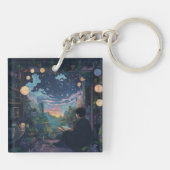 teenager sitting in his room lofi キーホルダー (裏面)