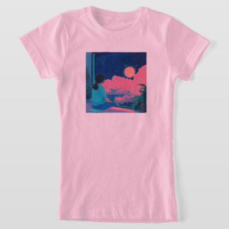 teenager sitting on the window lofi style tシャツ