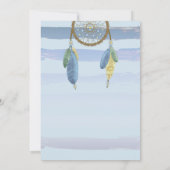 TeePeeドリームキャッチャー部族テーマボーイベビーシャワー 招待状 (裏面)