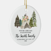 Teepee私たちの新しいホームオーナメントで最初のクリスマス セラミックオーナメント (右)