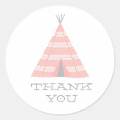 Teepee誕生日パーティーありがとうステッカー ラウンドシール (正面)