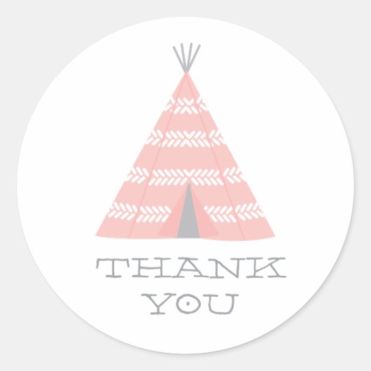 Teepee誕生日パーティーありがとうステッカー ラウンドシール (正面)