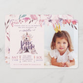 teepee誕生日フォトパーティー招待状。 招待状 (正面/裏面)