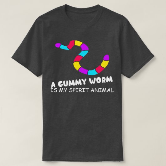 Tees おもしろい A Gummy Worm Is My Spirit Animal Long Tシャツ (デザイン正面)
