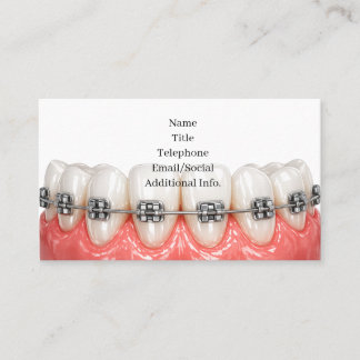 Teeth Braces Orthodontics Dentist Business Card 名刺