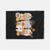 Teeth Coffee Fall Dental Pumpkin Latte Dentist Tha フリースブランケット (正面(横))