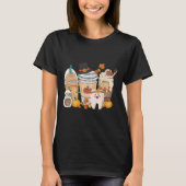 Teeth Coffee Fall Dental Pumpkin Latte Dentist Tha Tシャツ (正面)