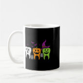 Teeth Ghost Pumpkin Witch Cute Dental Halloween De コーヒーマグカップ (左)