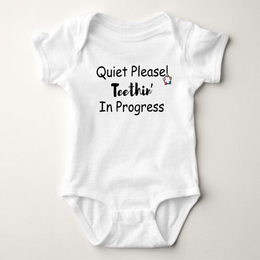 Teething Ring Humor Baby Clothes Cute Quote       ベビーボディスーツ (正面)