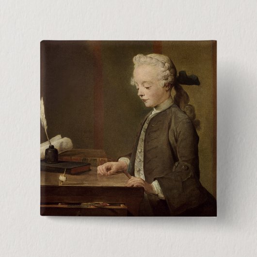 Teetotumを持つ子供 缶バッジ (正面)