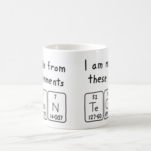 Teganの周期表の名前のマグ コーヒーマグカップ (中央)