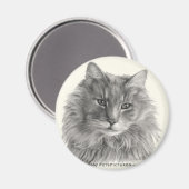 Tegee、Long-Fold Gray Cat マグネット (正面/裏面)