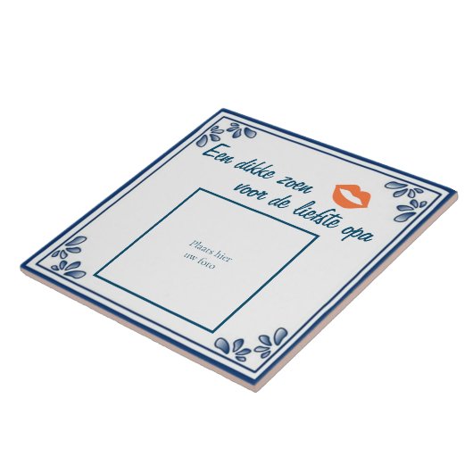 Tegel cadeau voor opa met foto タイル (側面)