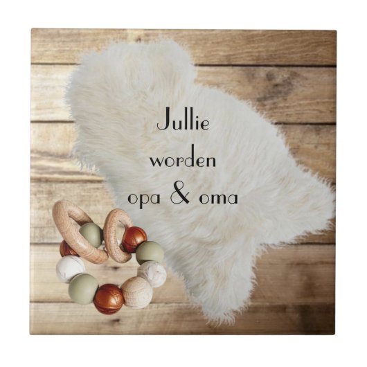 Tegel met tekst "Jullie worden opa & oma" タイル (正面)